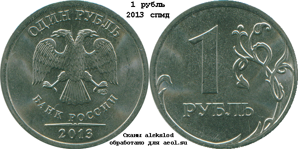 1 рубль 2013 спмд